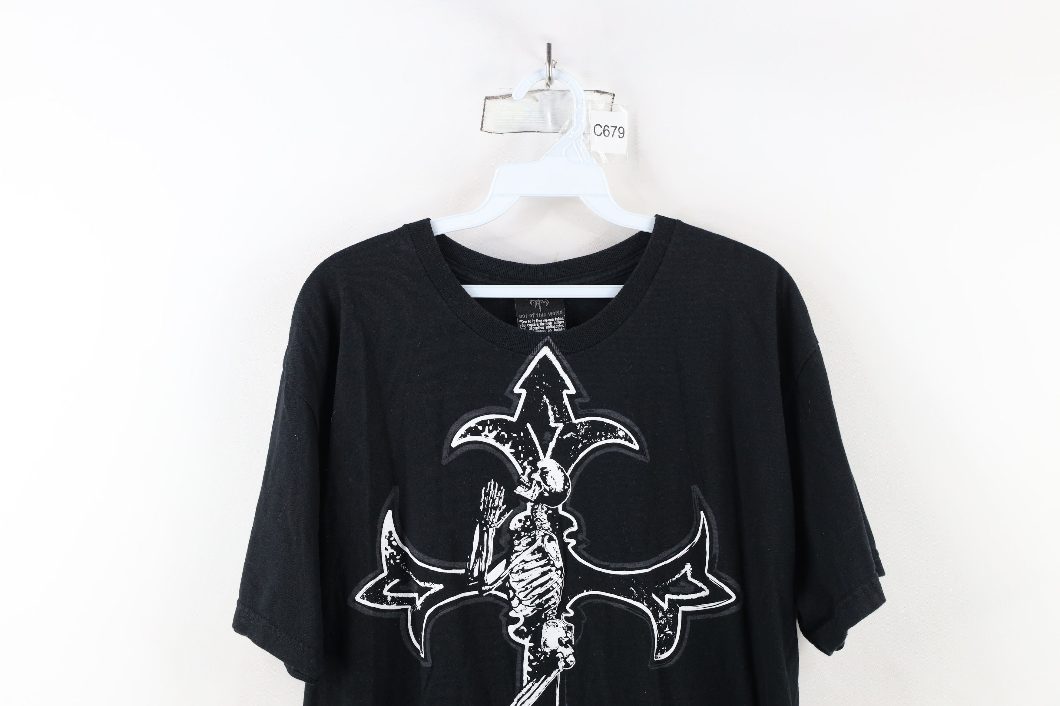 Vintage Vintage Y2K Streetwear Christian Skeleton Cross T-Shirt Size US L / EU 52-54 / 3 - 2 Thumbnail