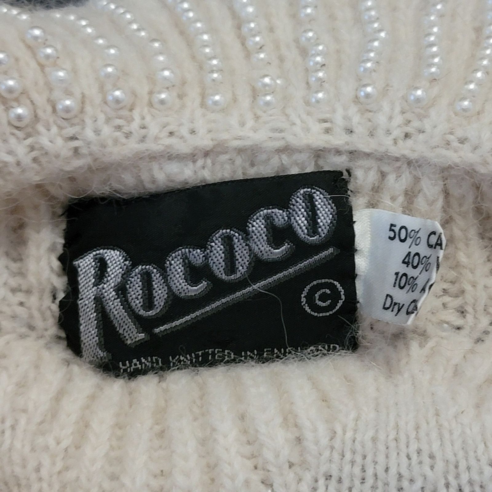 Vintage Vintage English Artisan Knit Sweater with Pearl's Size M / US 6-8 / IT 42-44 - 10 Thumbnail
