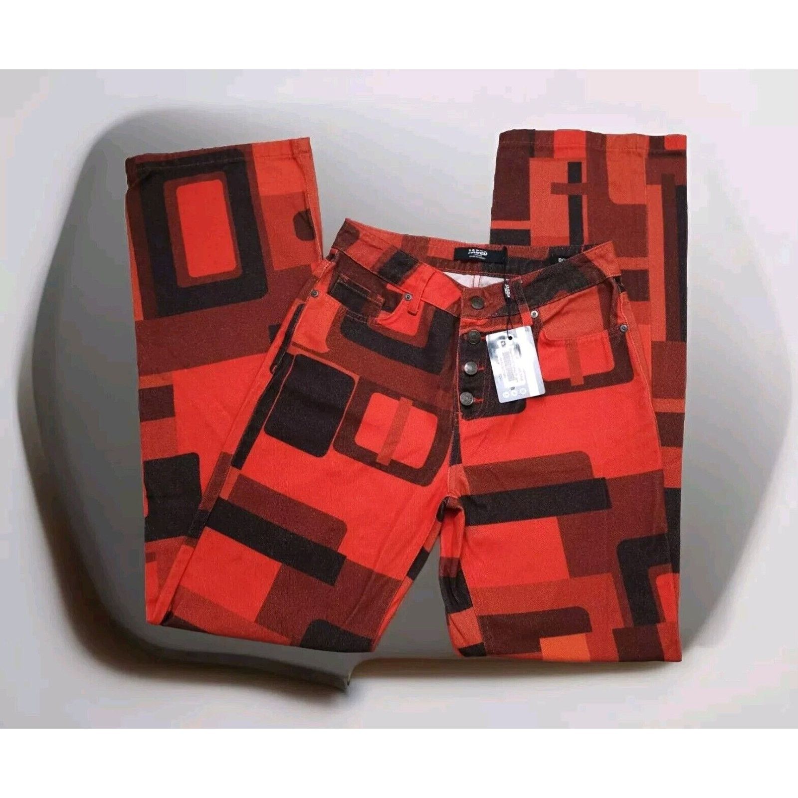 Jaded London Jaded London Smoke Print Boyfriend Fit Jeans Tapestry Size 26" / US 2 / IT 38 - 7 Thumbnail