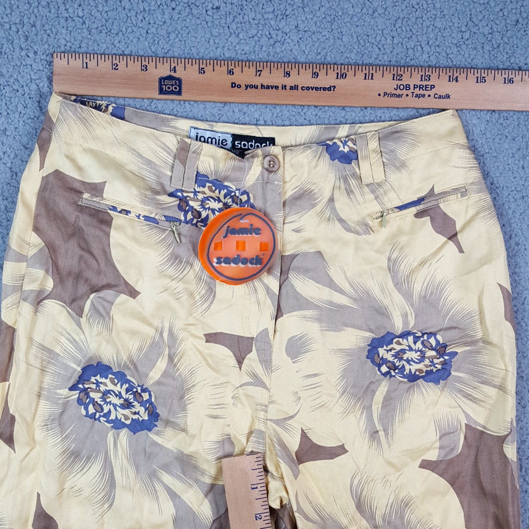 Vintage VINTAGE Jamie Sadock Yellow Floral Silk Capri Pants Relaxed Tapered Women's Size 8 Y2K Retro Bohemian Size 30" / US 8 / IT 44 - 7 Thumbnail