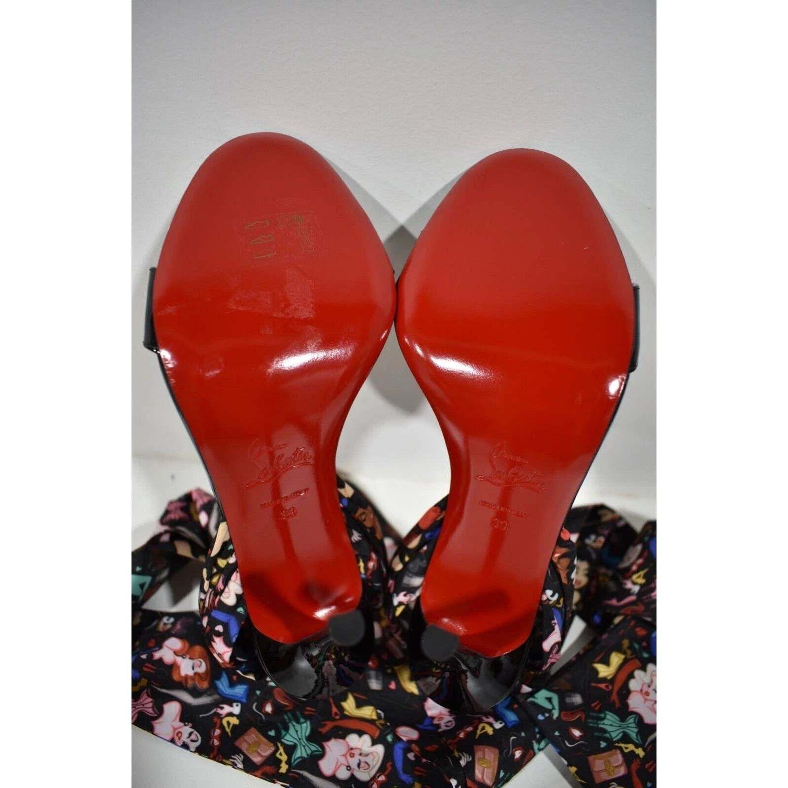 Christian Louboutin Fetish Du Desert 100 Black Lace Up Tie Sandal Heel Pump 39 Size US 9 / IT 39 - 12 Thumbnail