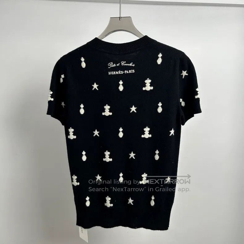 Hermes Hermes Black Cashmere Short Sleeve Sweater Size XS / US 0-2 / IT 36-38 - 2 Thumbnail