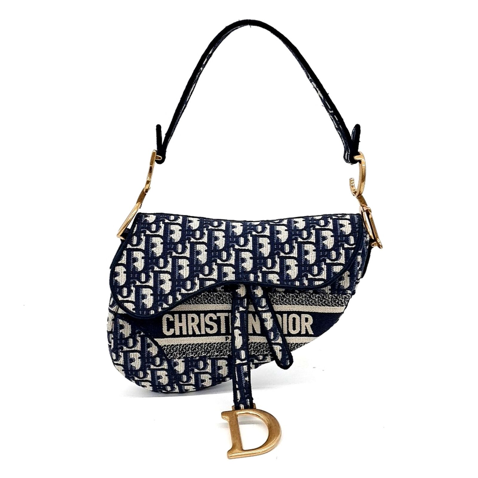 Christian Dior Oblique Saddle Bag (10014154) in Blue, Women's