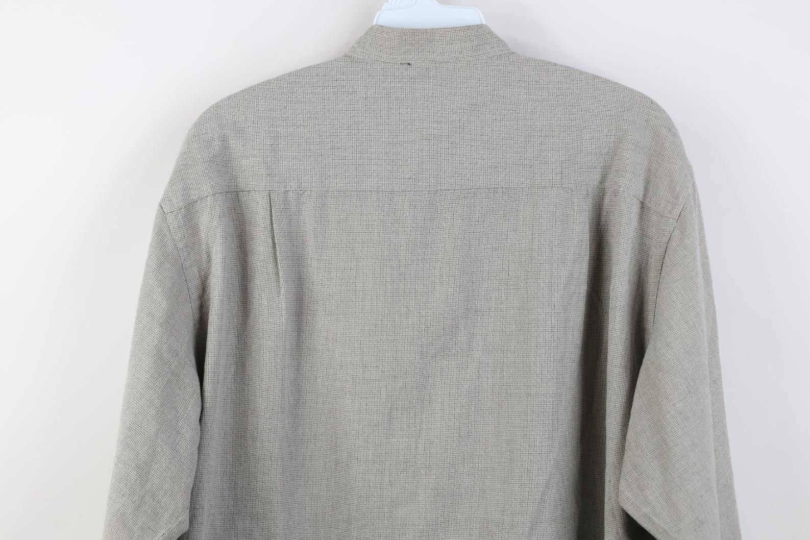 Vintage Vintage 90s Streetwear Band Collar Button Shirt Gray Plaid Size US M / EU 48-50 / 2 - 10 Thumbnail