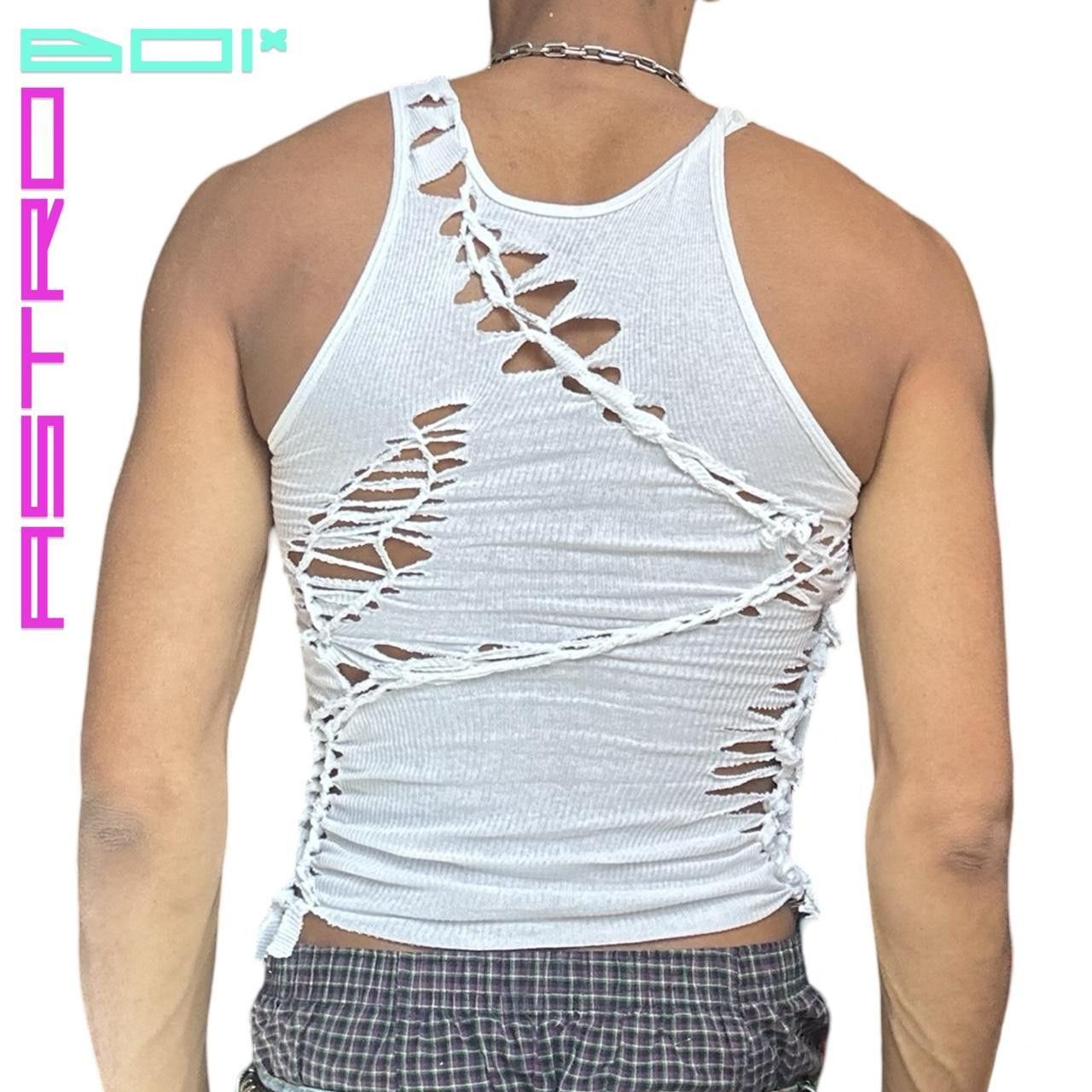 Hanes ASTROBOI* White Slim Fit Ribbed Braided Tank Top - Medium Size US M / EU 48-50 / 2 - 5 Thumbnail