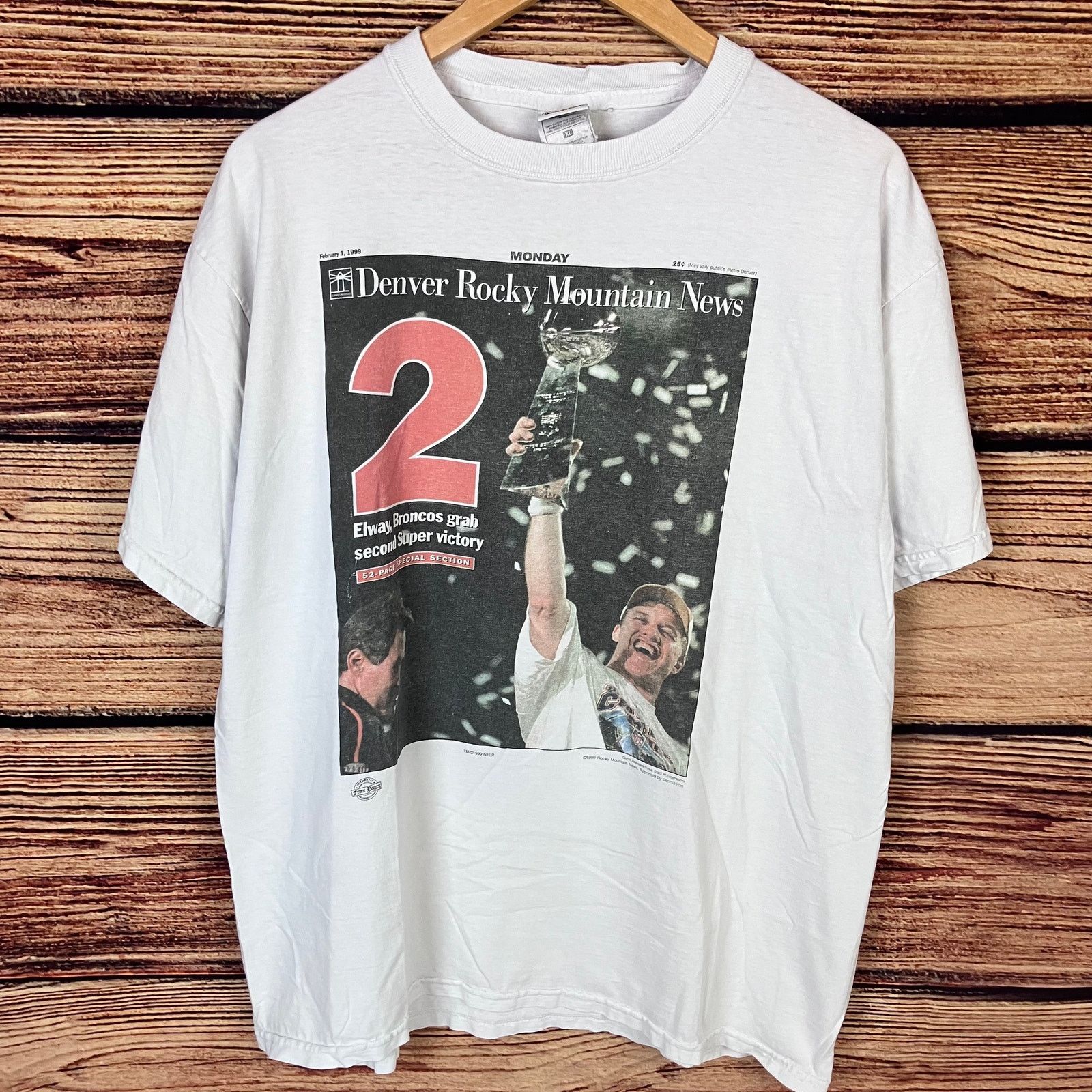 NFL × Vintage Vintage 1999 Denver Broncos John Elway Super Bowl T-shirt Size US L / EU 52-54 / 3 - 2 Thumbnail