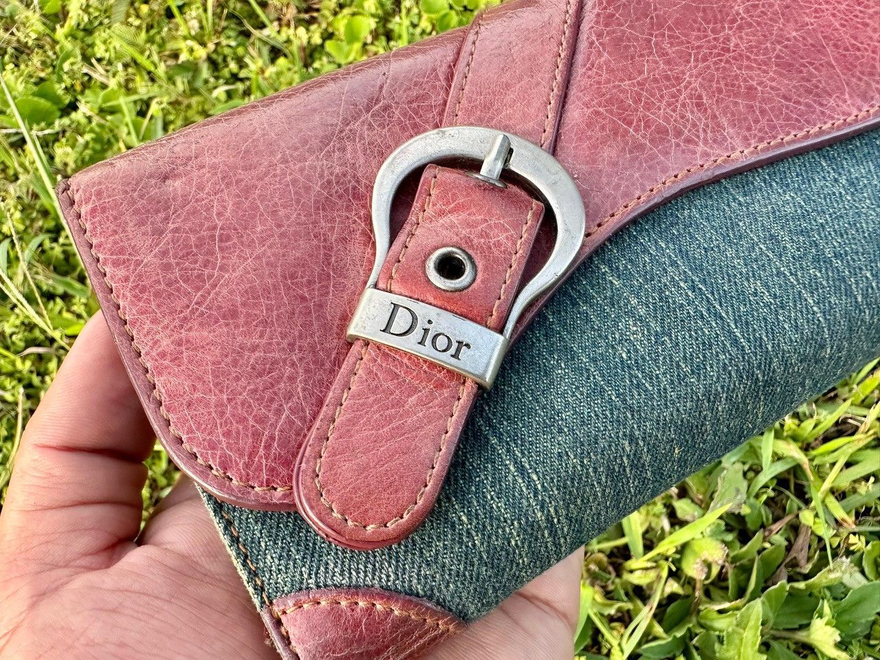Dior Authentic Christian Dior Denim Saddle Wallet Size ONE SIZE - 4 Thumbnail