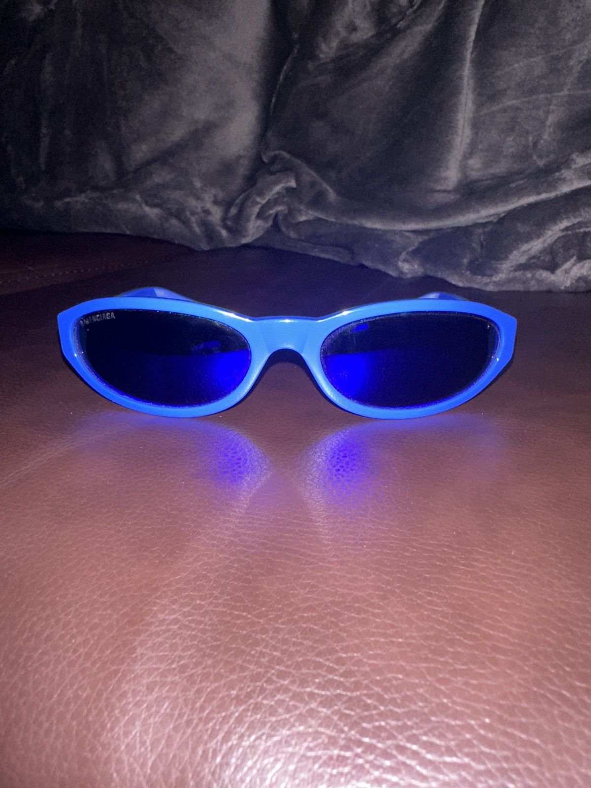 image of Balenciaga Blue Neo Sunglasses, Men's