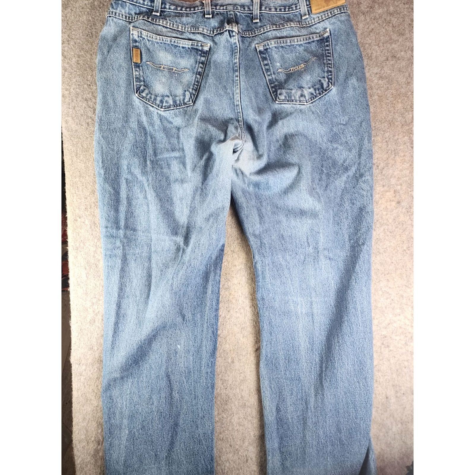 Denime Texas Jeans Men Jeans 44W 31L Blue Denim Cowboy USA Distressed Relaxed Straight 5-Pocket Regular Inseam 31" Vintage No Mens Size US 44 / EU 60 - 7 Thumbnail