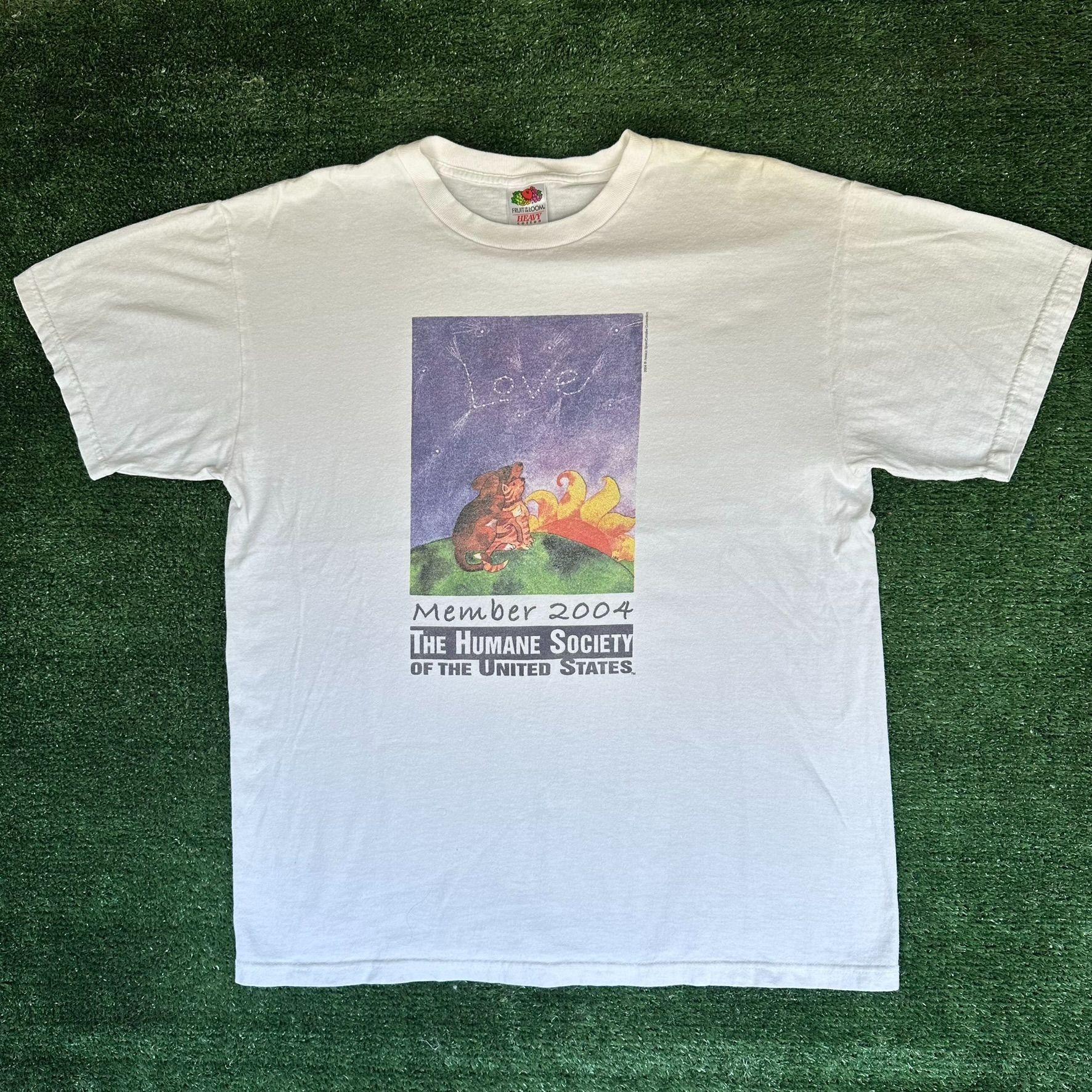 Fruit Of The Loom Vintage Y2K Humane Society Cat Dog Love T-Shirt Granola Cute Size US L / EU 52-54 / 3 - 1 Thumbnail