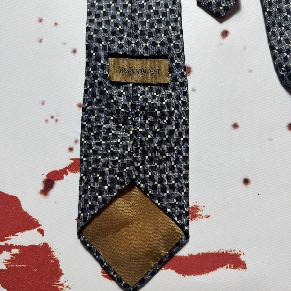 Yves Saint Laurent vintage 90s yves saint laurent big logo tie Size ONE SIZE - 4 Thumbnail