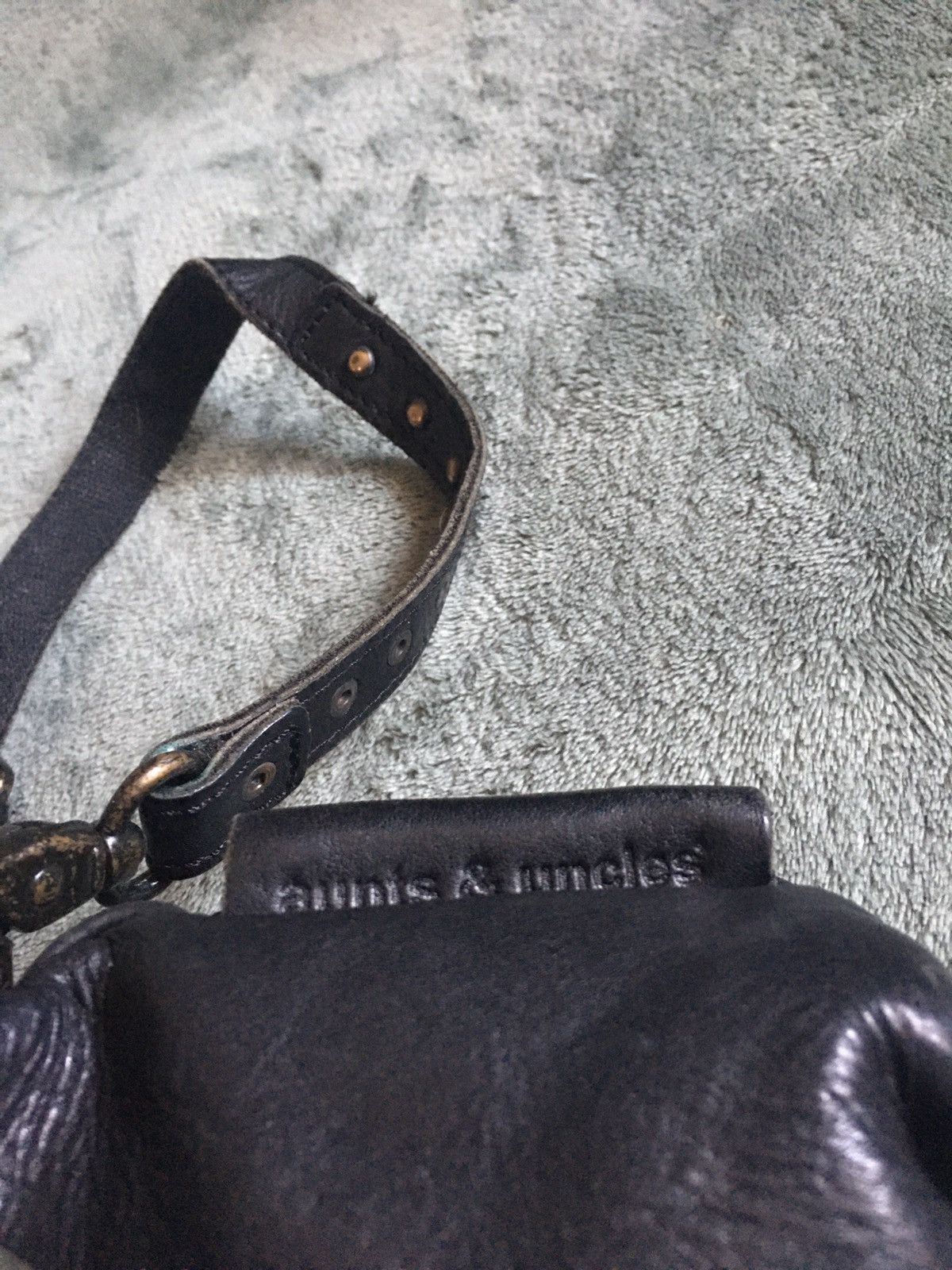 Vintage Aunts & Uncles Black Leather Handbag Shoulder Bag Size ONE SIZE - 6 Thumbnail