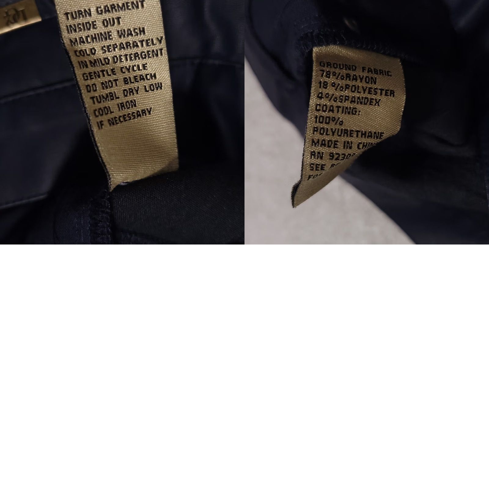 Vintage DG2 By Diane Gillman Pants Faux Leather Polyurethane Stretch Women's 2P Blue Pants Skinny Regular 2P Blue Womens Size 26" / US 2 / IT 38 - 9 Thumbnail