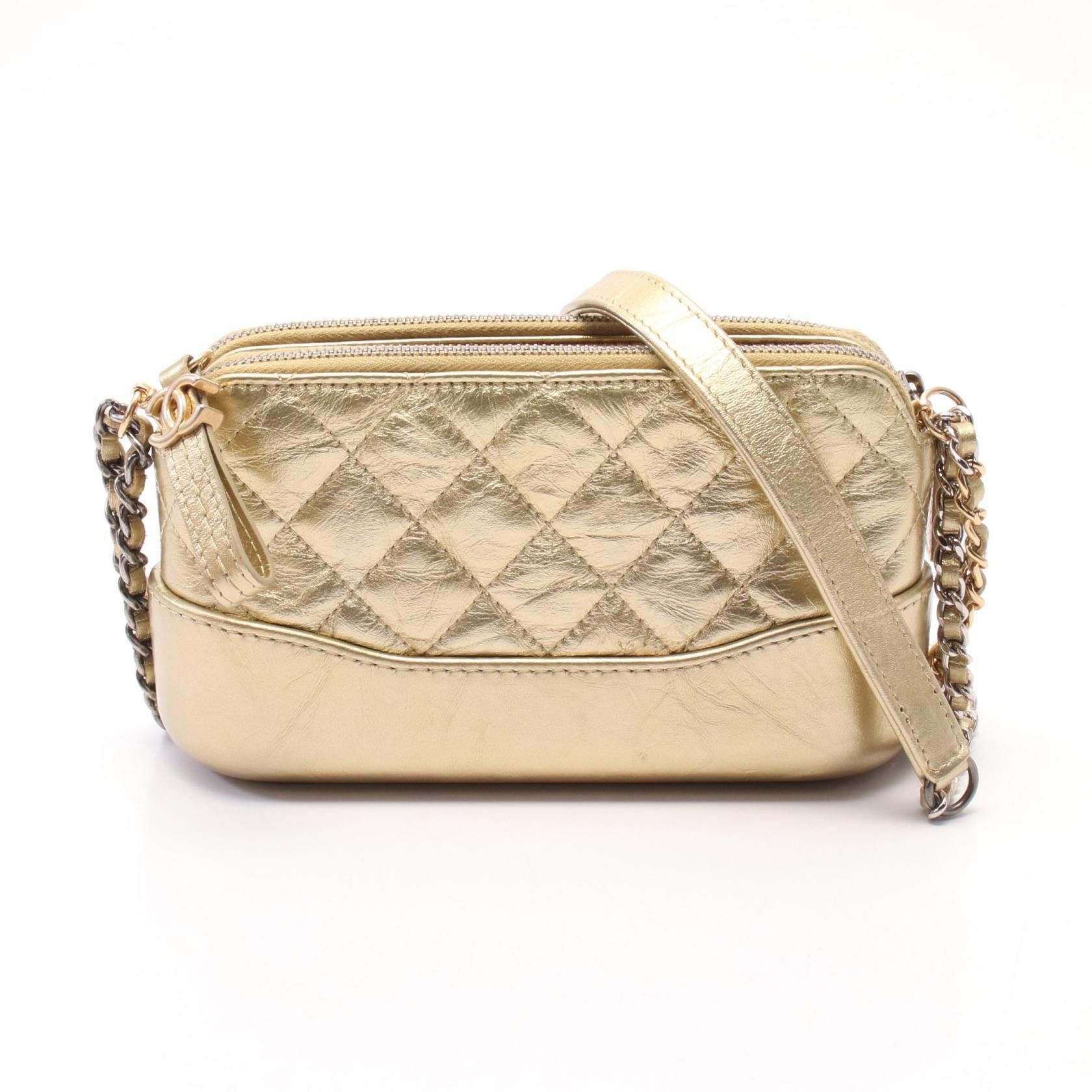 Chanel Chanel Coco Mark Leather Shoulder Bag Leather Shoulder Bag A94505 in Gold, Women's