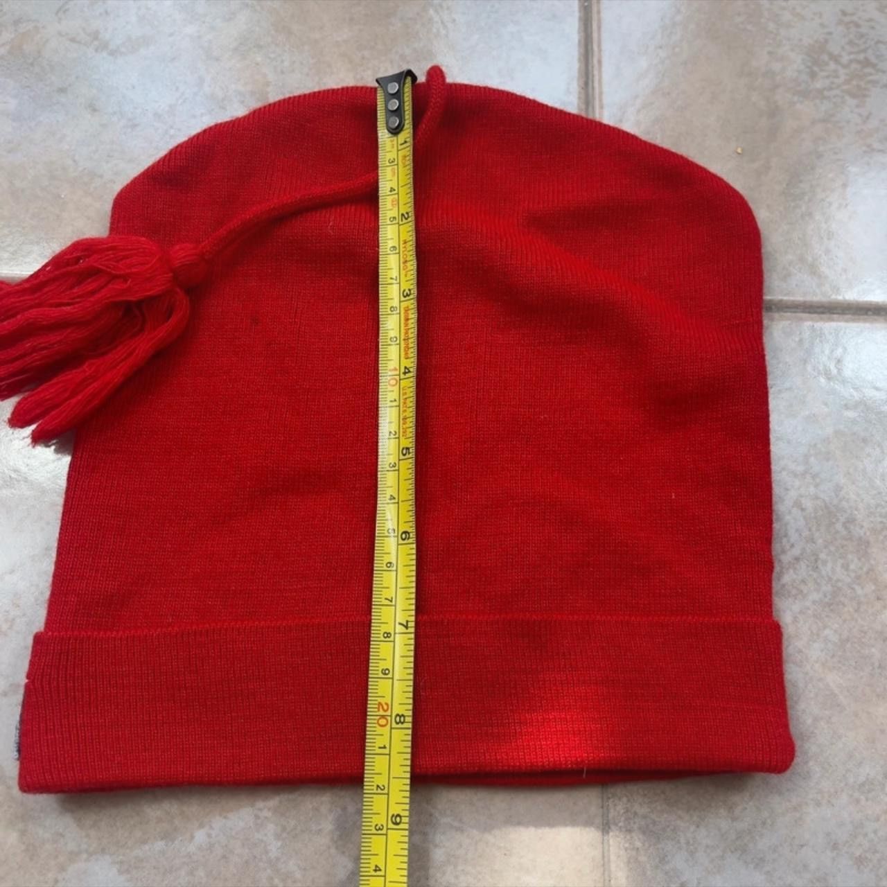 Vintage Vintage Italian Beanie Hat Tassle On Top Red Wool Acrylic Size ONE SIZE - 3 Thumbnail