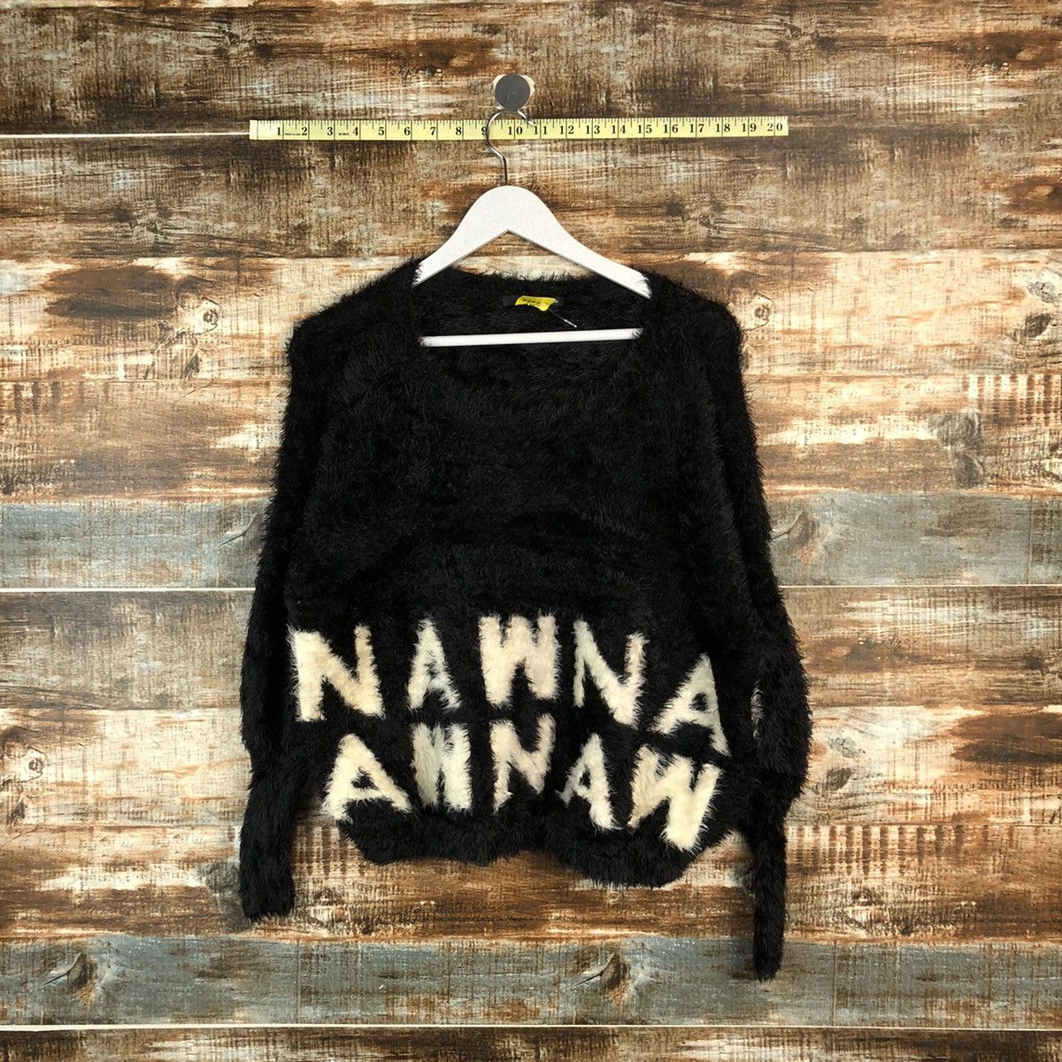 DLL One Spot Black Mohair shaggy fur Knitwear #C076