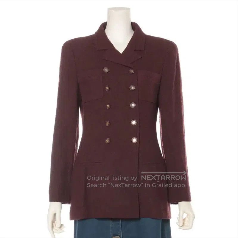 Chanel Chanel Burgundy Cotton Blend Women's Cardigan . Size M / US 6-8 / IT 42-44 - 1 Thumbnail