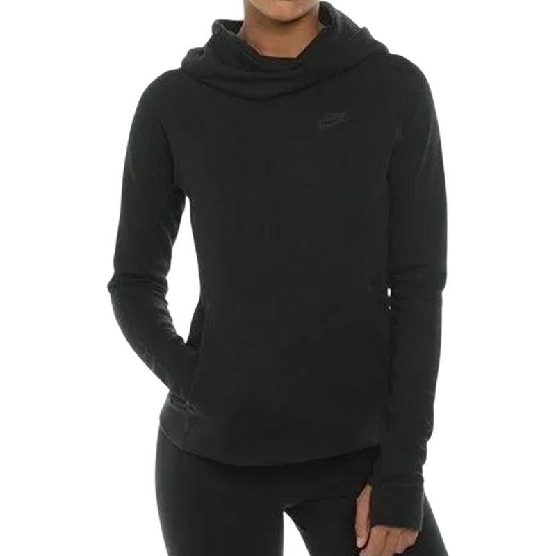 Nike Tech Fleece Hoodie Jacket Funnel Neck Pockets Black S