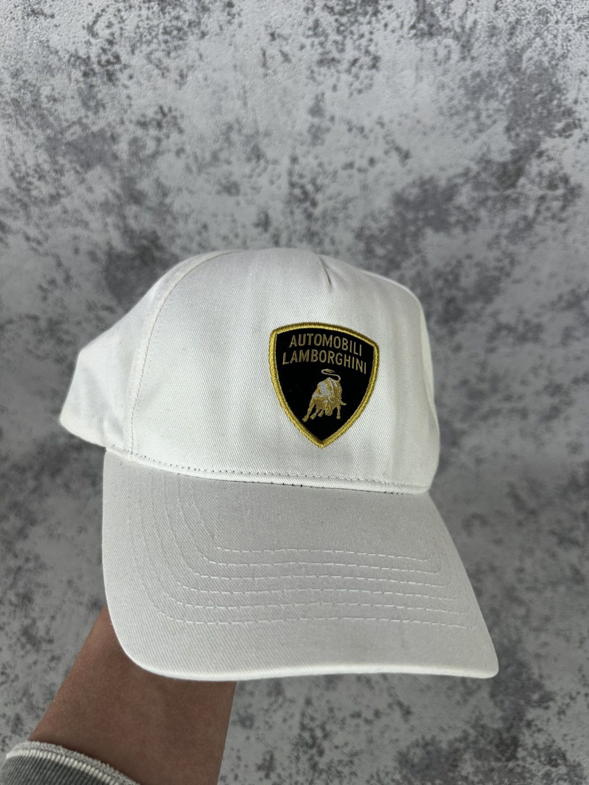 Lamborghini Lamborghini White Cap Minimal Racing Auto Hat Size ONE SIZE - 1 Thumbnail