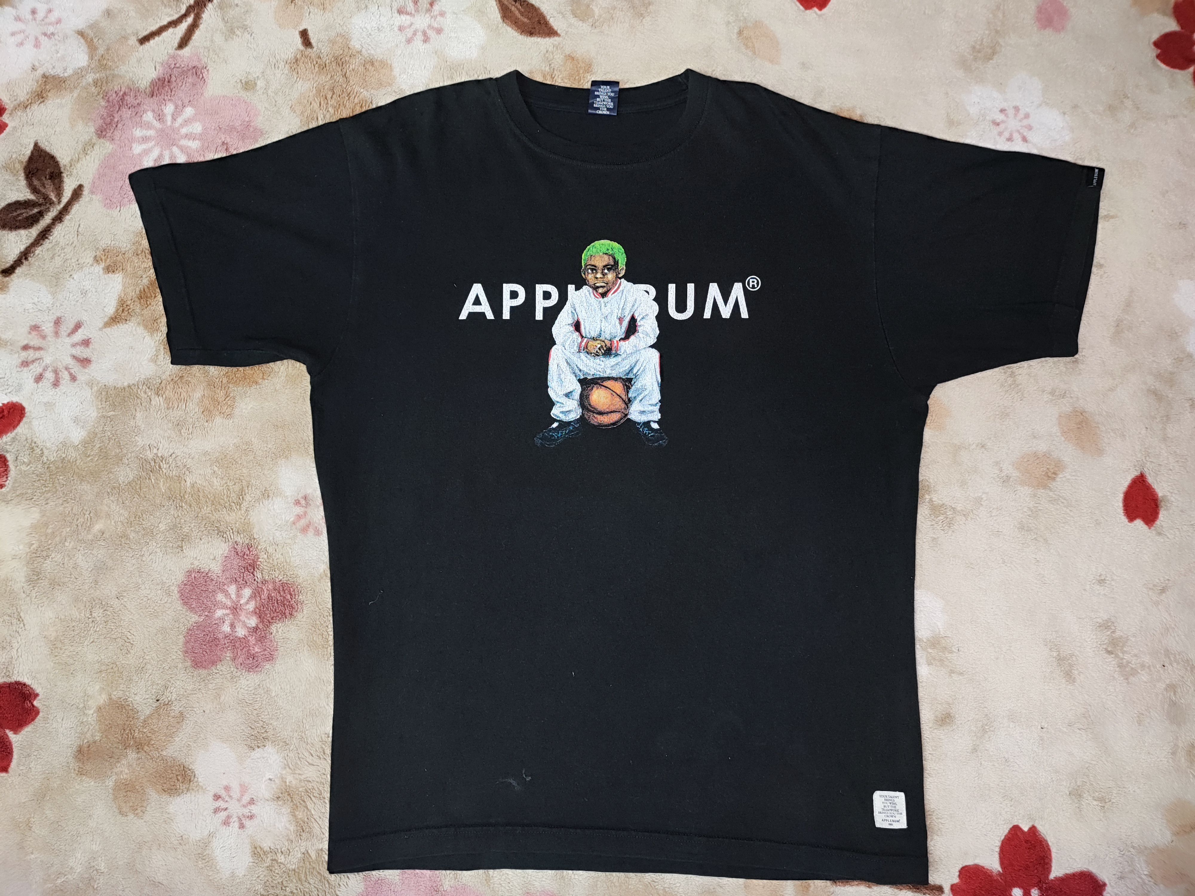 image of Very Vintage Applebum Mondaiji Gundan Parody Rod Man Slam Dunk in Black, Men's (Size XL)