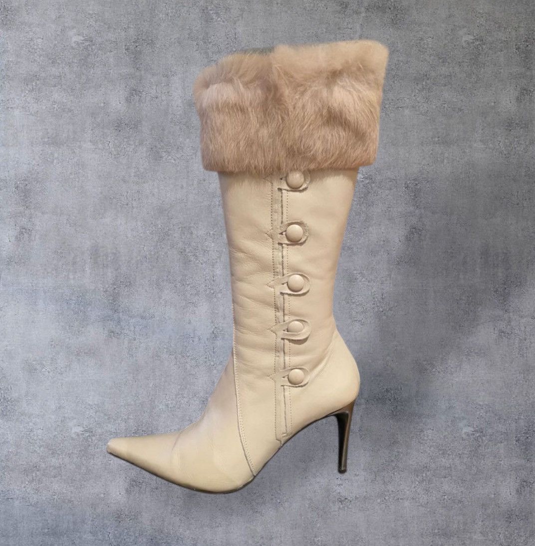 Other Fluxá leather fur boots cream 7 Size US 7 / IT 37 - 1 Thumbnail