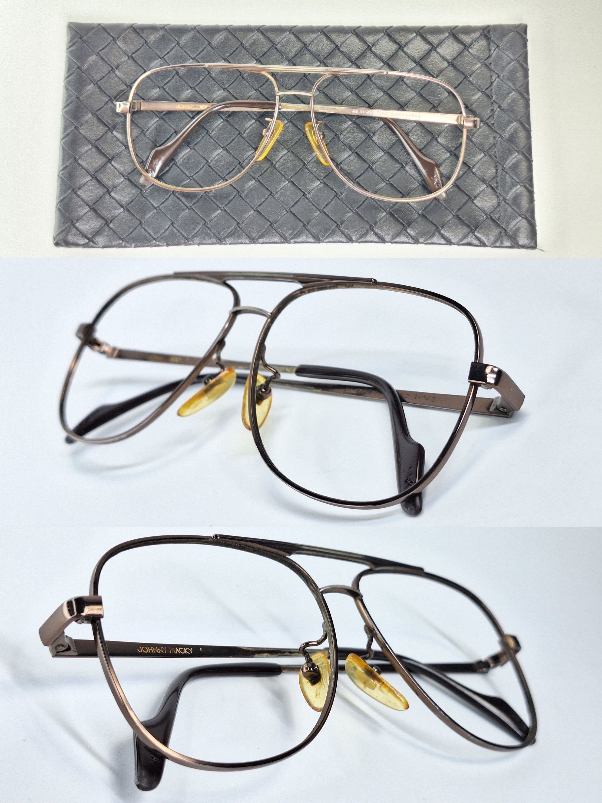 Vintage Johnny Macky JM-85 Titanium Double Bridge Eyeglass Frame Size ONE SIZE - 2 Thumbnail