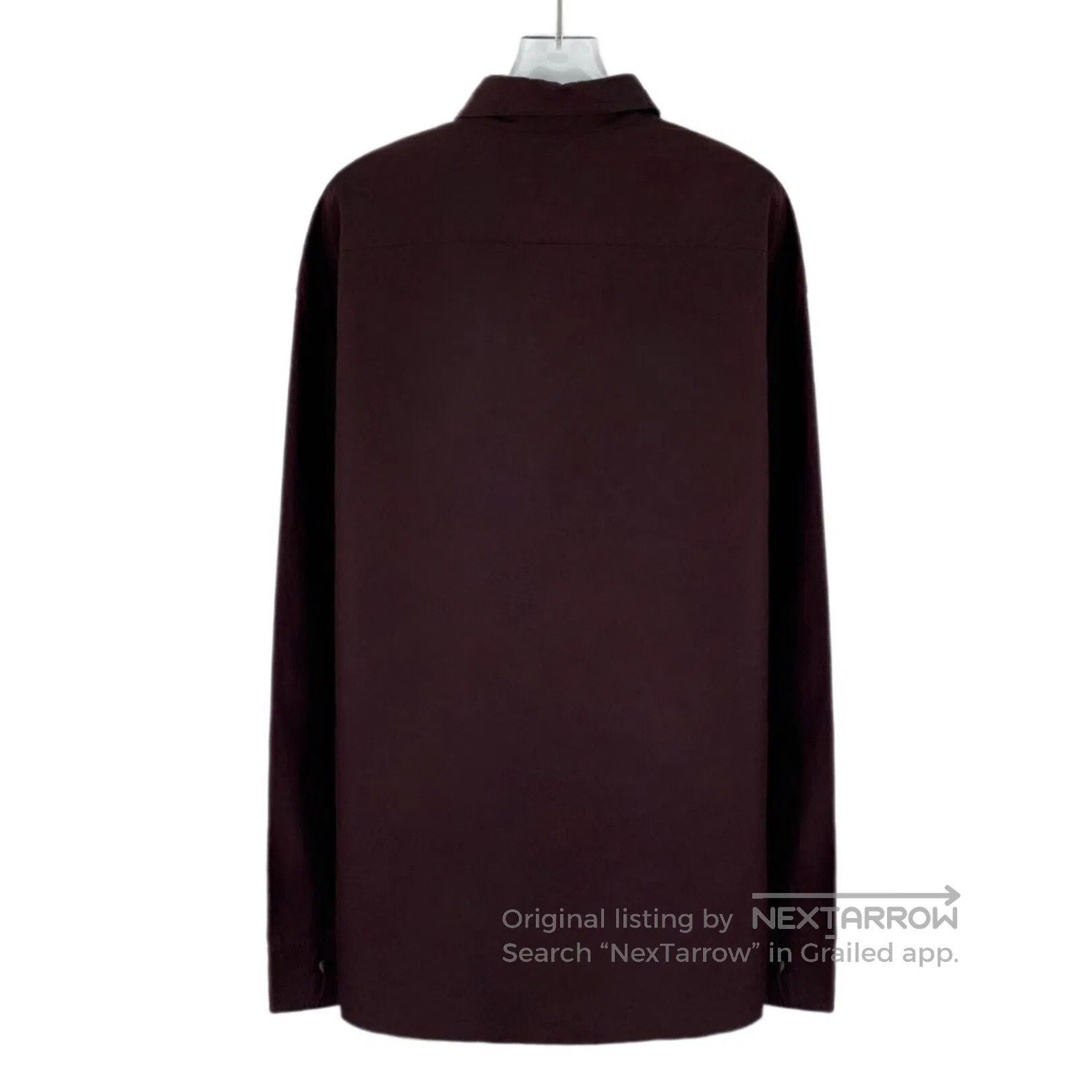 Hermes Hermes Burgundy asymmetric pocket cotton collar long-sleev Size XS / US 0-2 / IT 36-38 - 2 Thumbnail
