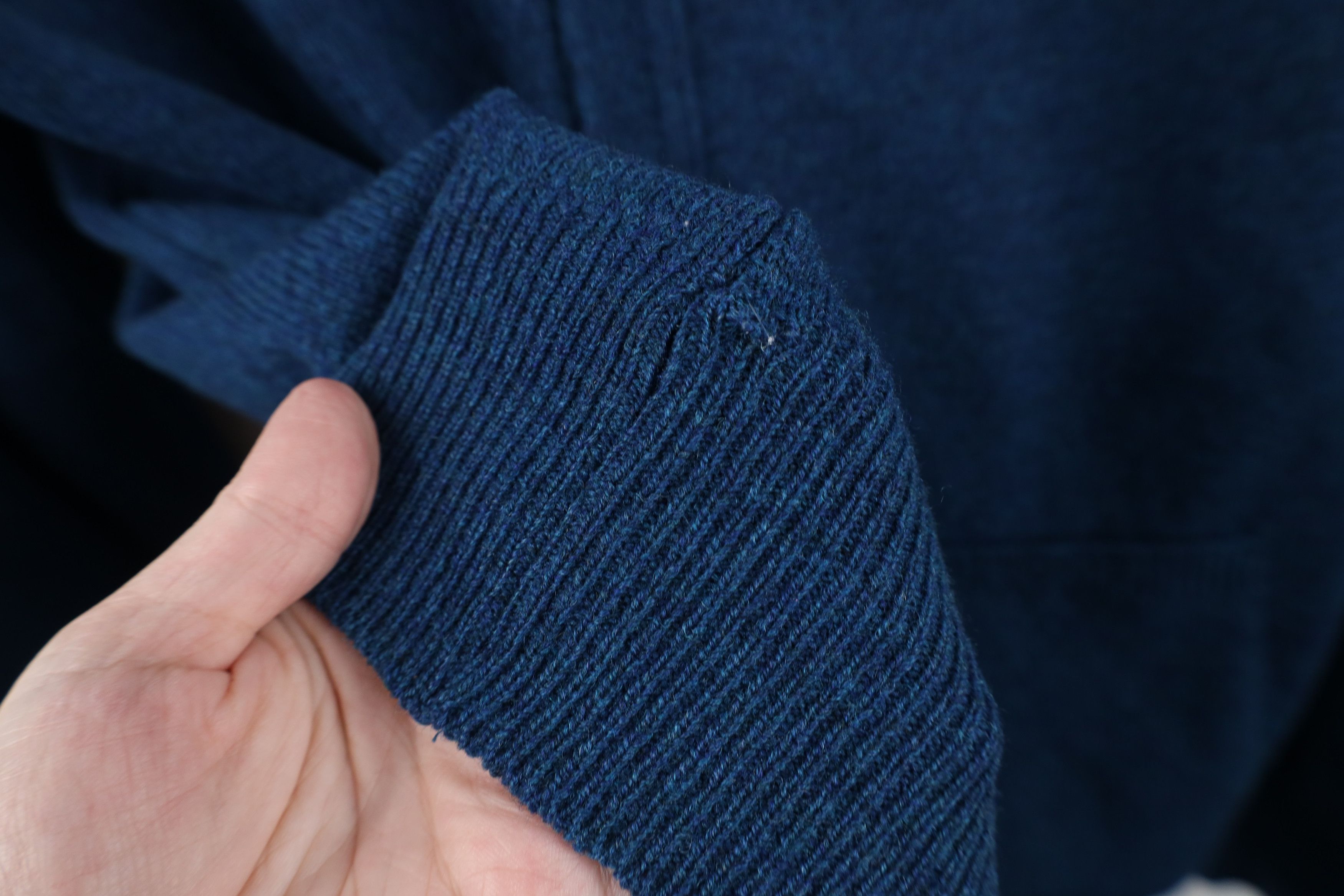 L.L. Bean × Vintage Vintage 90s LL Bean Lambswool Knit Cardigan Sweater Blue Size US L / EU 52-54 / 3 - 7 Thumbnail