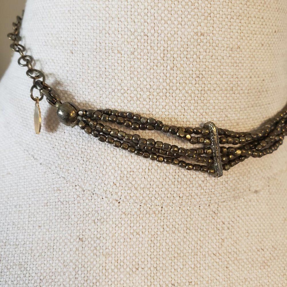 Designer Brass Beaded Multi-Strand Choker with extender Size ONE SIZE - 3 Thumbnail