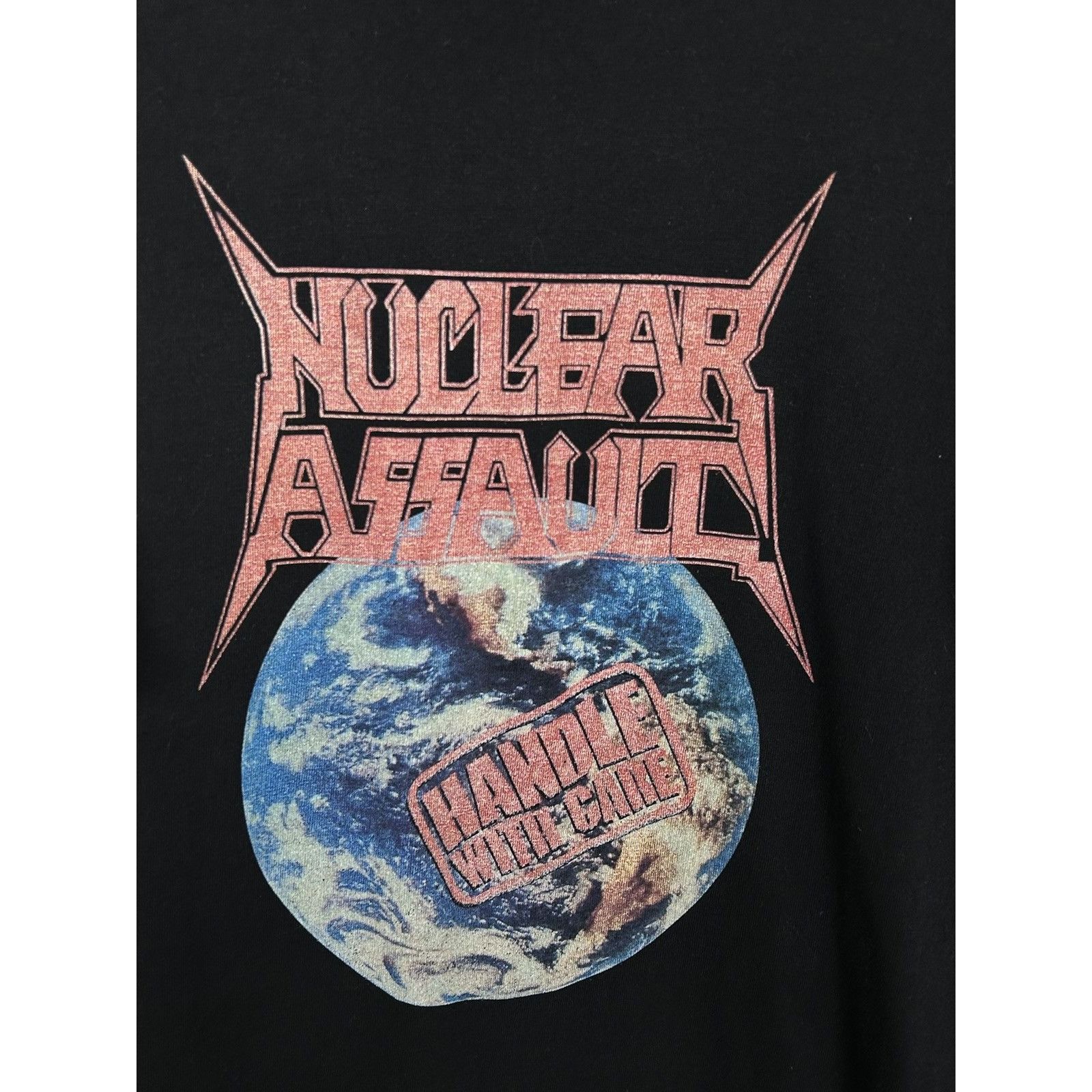 Band Tees Nuclear Assault Handle With Care 1989 Album T-Shirt Size US XL / EU 56 / 4 - 2 Thumbnail