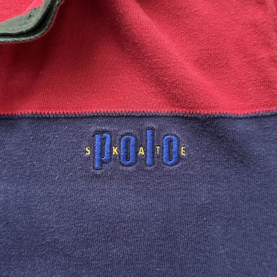 Polo Ralph Lauren Vintage Polo Ralph Lauren Skate Rugby Striped Shirt Size Size US XL / EU 56 / 4 - 4 Thumbnail