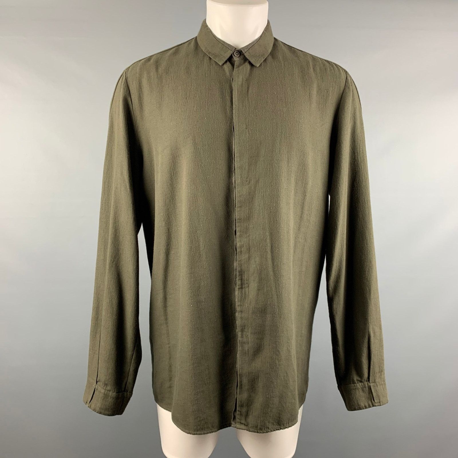 Transit TRANSIT Size M Green Cotton Blend Long Sleeve Shirt Size US M / EU 48-50 / 2 - 1 Thumbnail