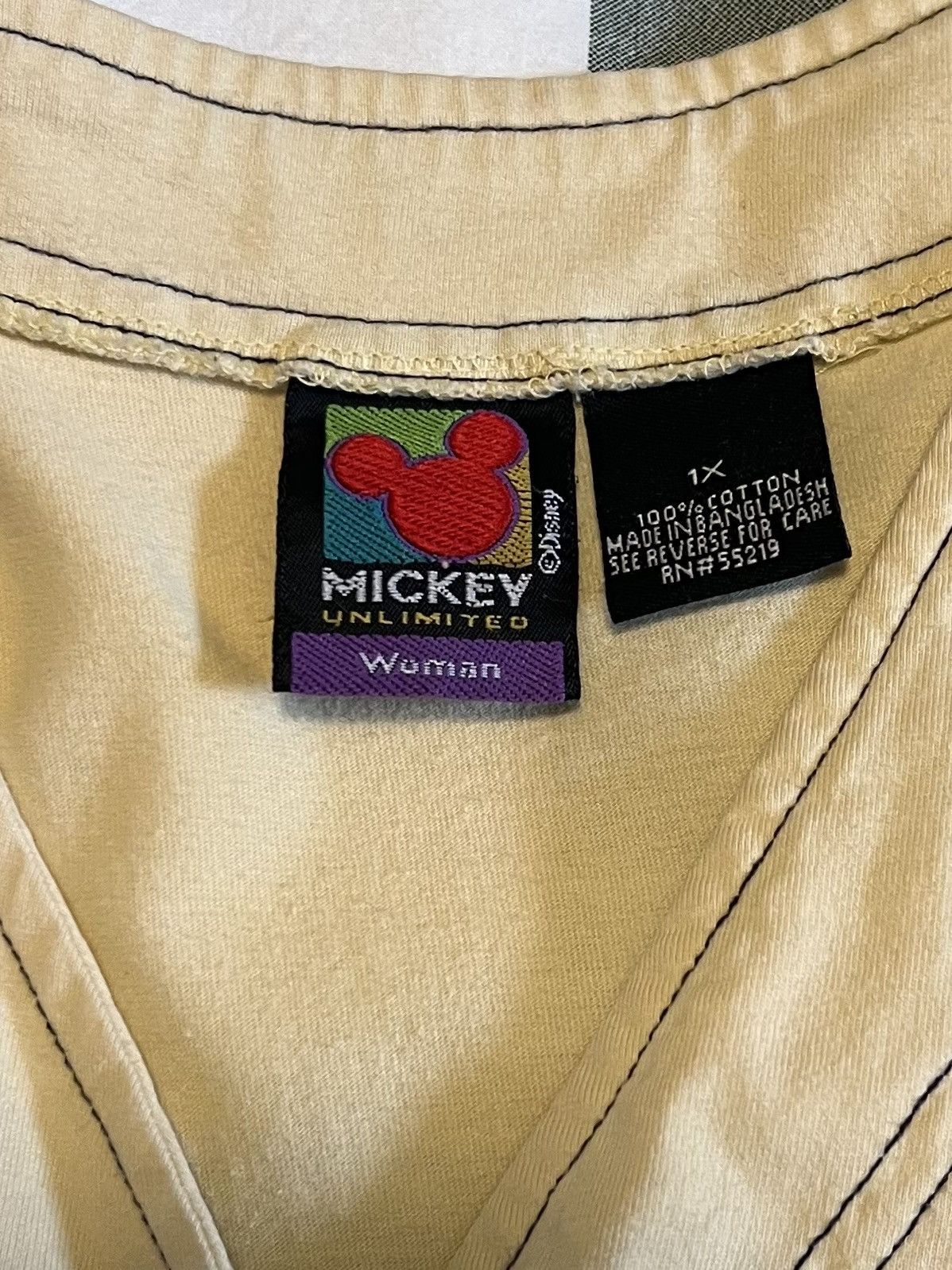 Disney Mickey Mouse Vintage baseball jersey, yellow, 90s-00s Size XXL / US 16-18 / IT 52-54 - 3 Thumbnail
