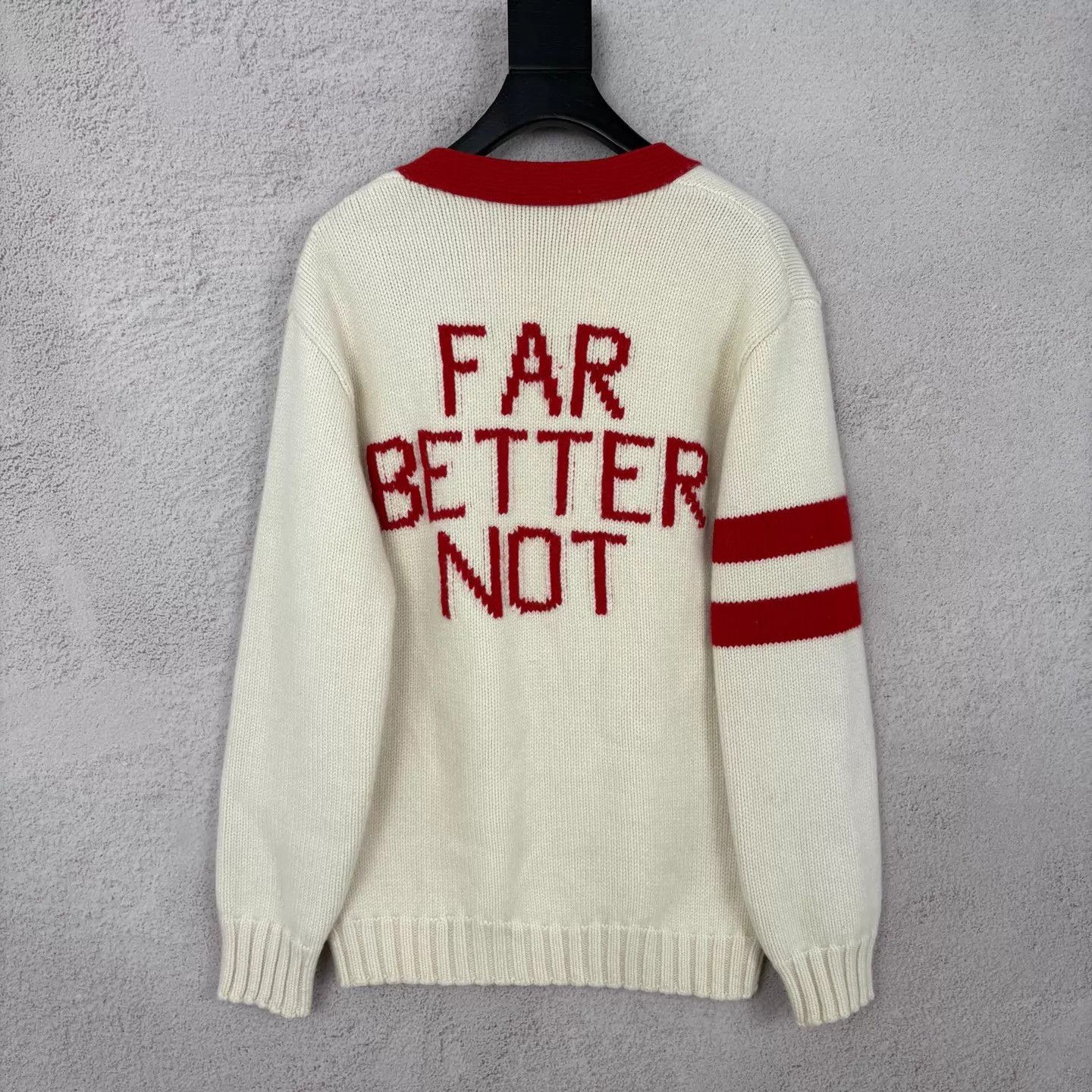 Gucci GUCCI White Logo Embroidery Wool Cardigan Women's S Size S / US 4 / IT 40 - 2 Thumbnail