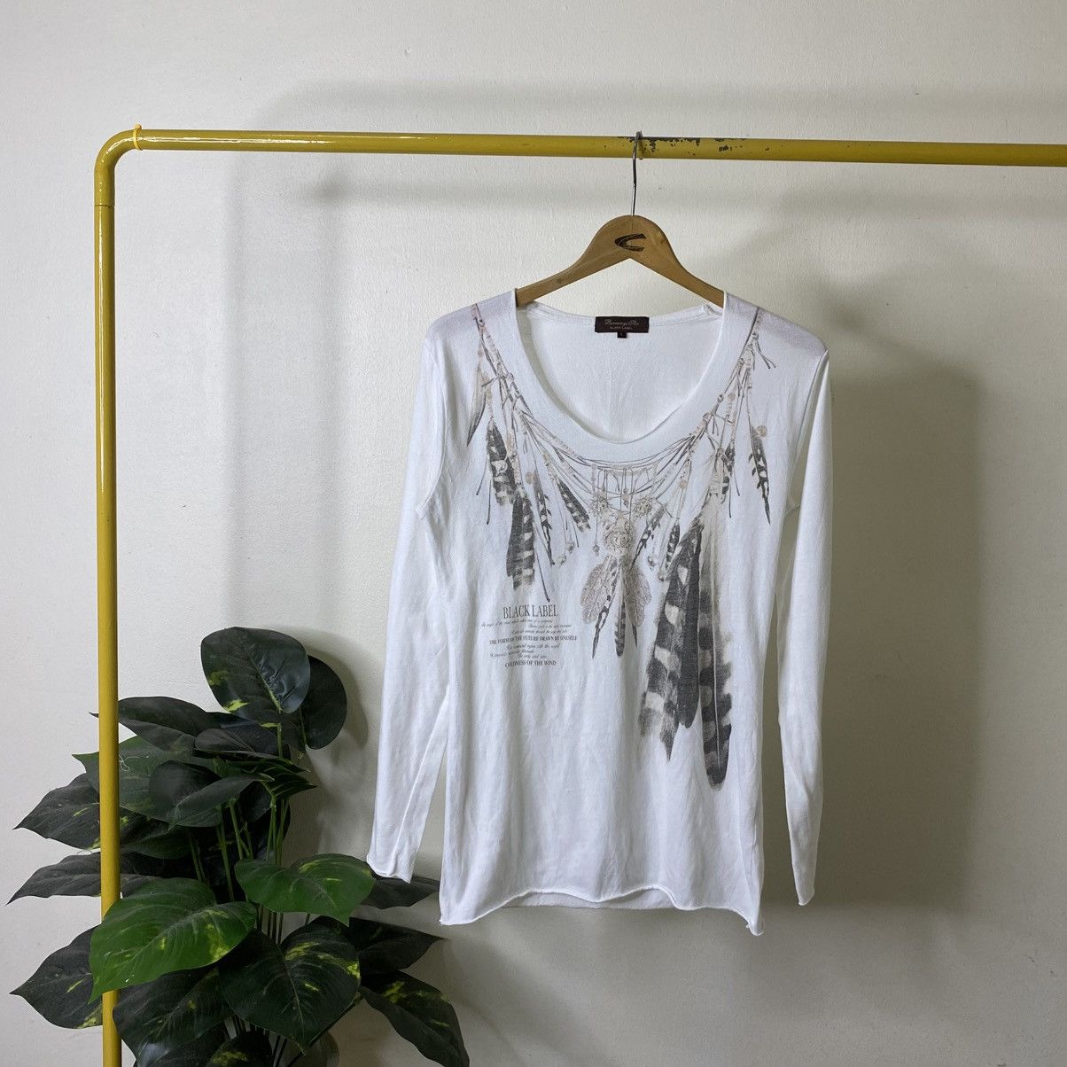 トップス archive goa three feathers print T-shirt 3 Feathers