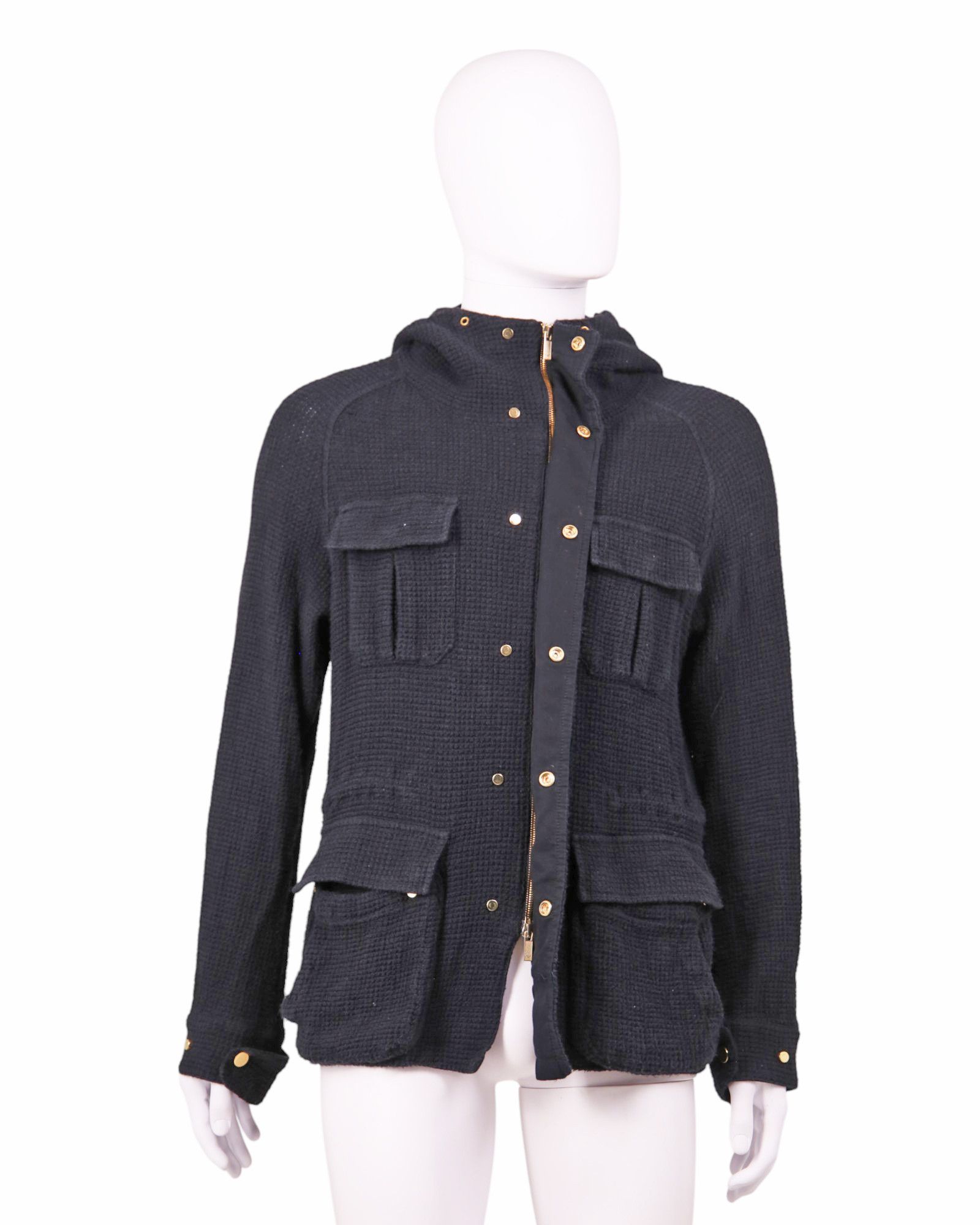Giorgio Armani S/S 2012 Checkered Blue Hooded Jacket Size US L / EU 52-54 / 3 - 4 Thumbnail