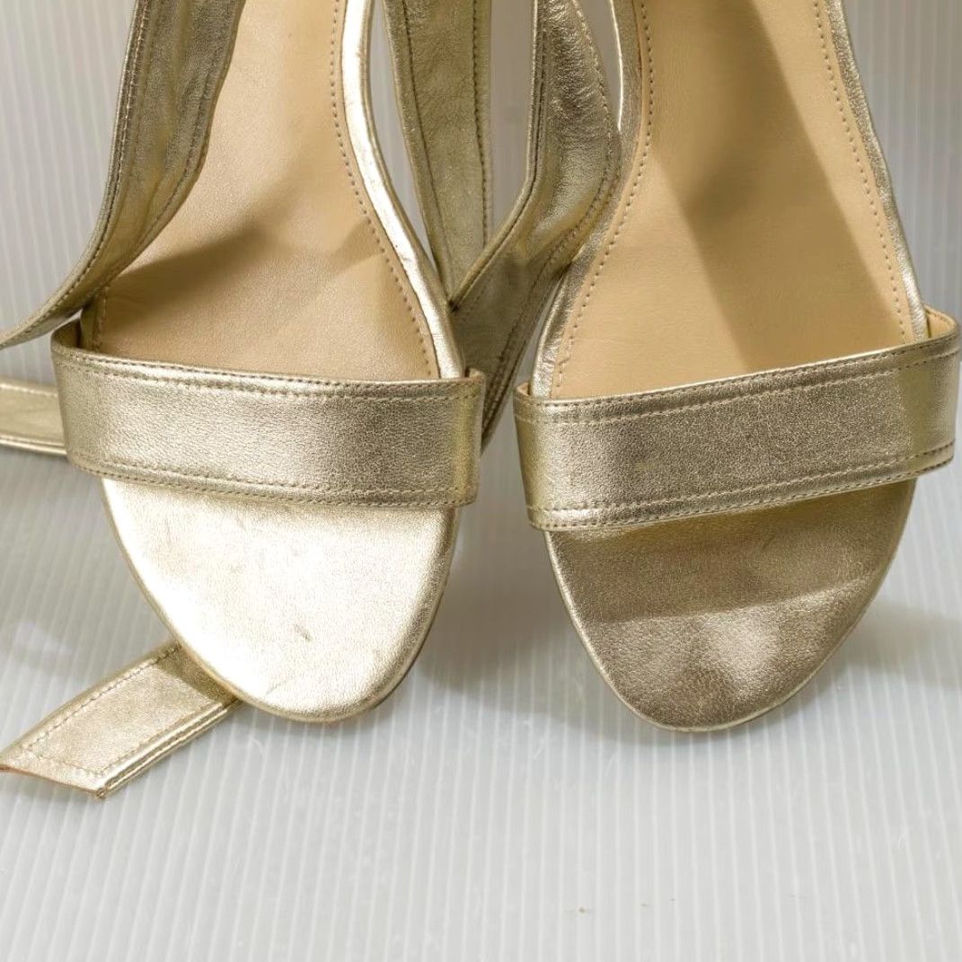 Vintage Ivanka Trump Gold Leather Flats w/ Ankle Ties Size 8 Women’s Flat Leather Gold 8 Womens Shoes Size US 8 / IT 38 - 8 Thumbnail