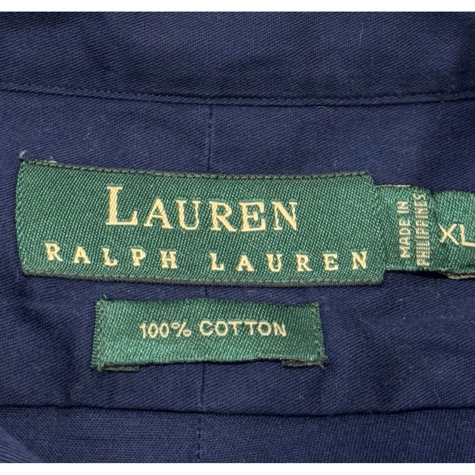 Polo Ralph Lauren VINTAGE Polo Ralph Lauren Shirt Men XL Classic Fit Long Sleeve Button- Down Crest Blue 90s Retro Logo Button-Up Mens Size US XL / EU 56 / 4 - 2 Thumbnail