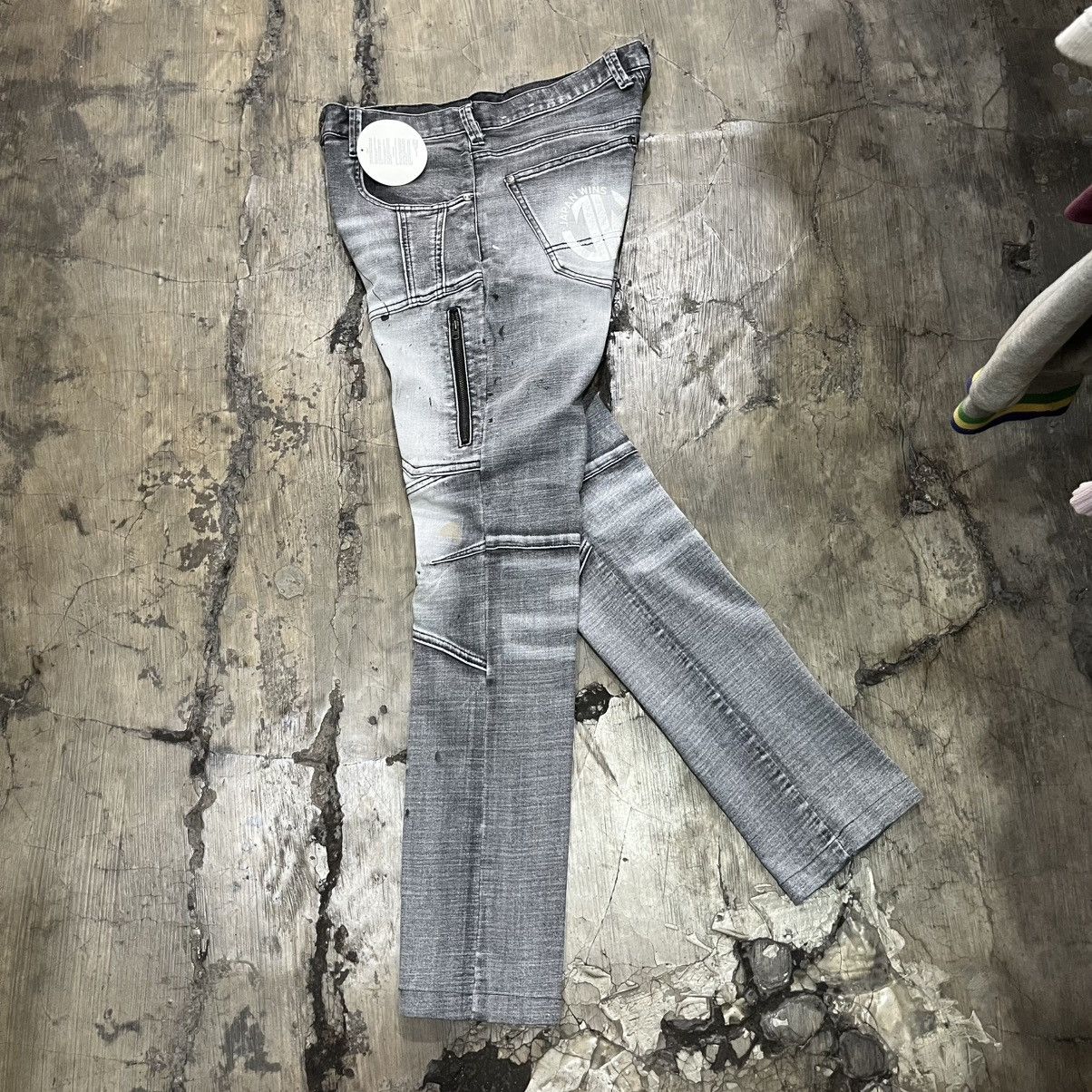Hysteric Glamour JAPAN WINS Grey Biker Cargo Jeans Size US 31 - 13 Thumbnail