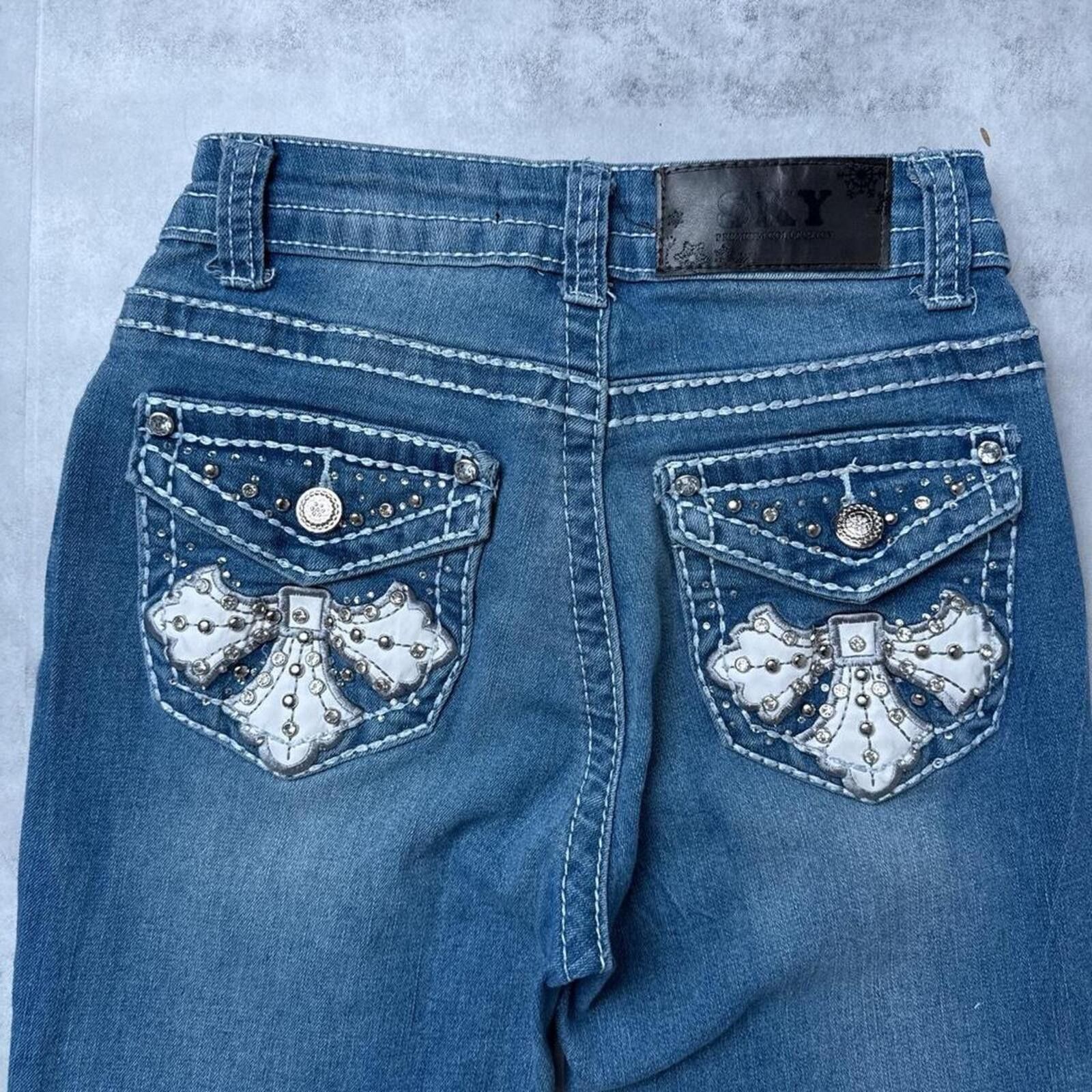 Other Y2K Sky Flared Denim 00s Baggy Jeans Size 26" / US 2 / IT 38 - 6 Thumbnail