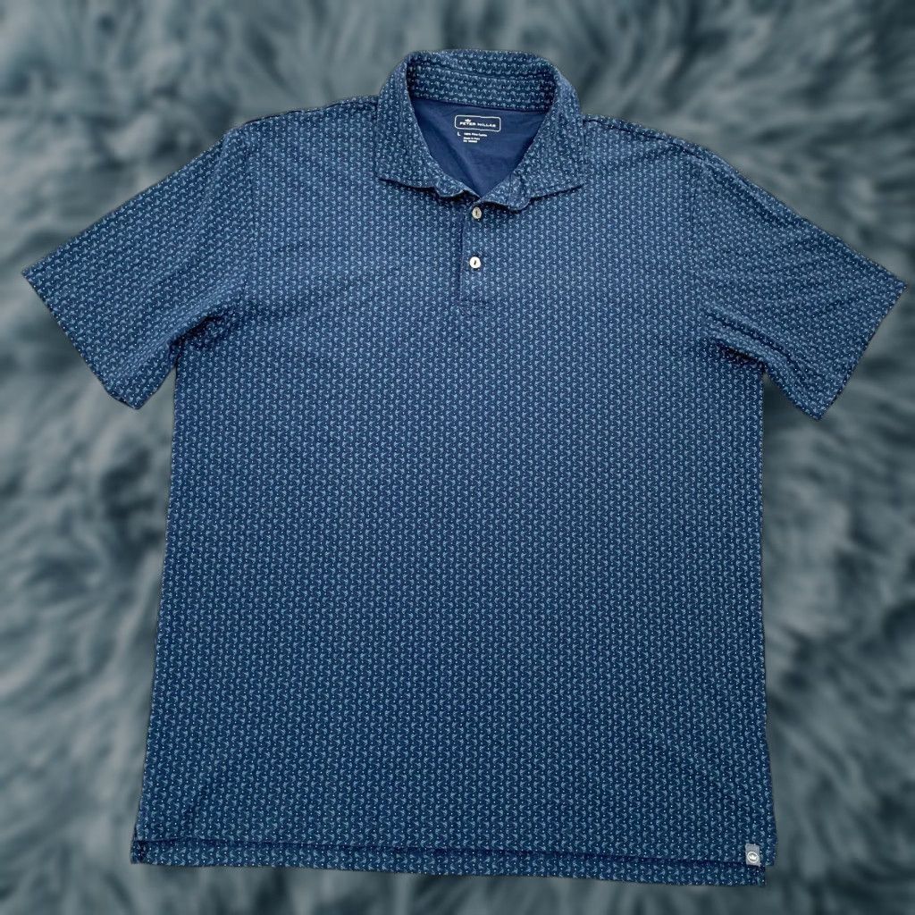 Peter Millar Peter Millar Blue Polo Shirt Adult Large Marlin Fishing Print Golf Casual Mens Size US L / EU 52-54 / 3 - 1 Thumbnail