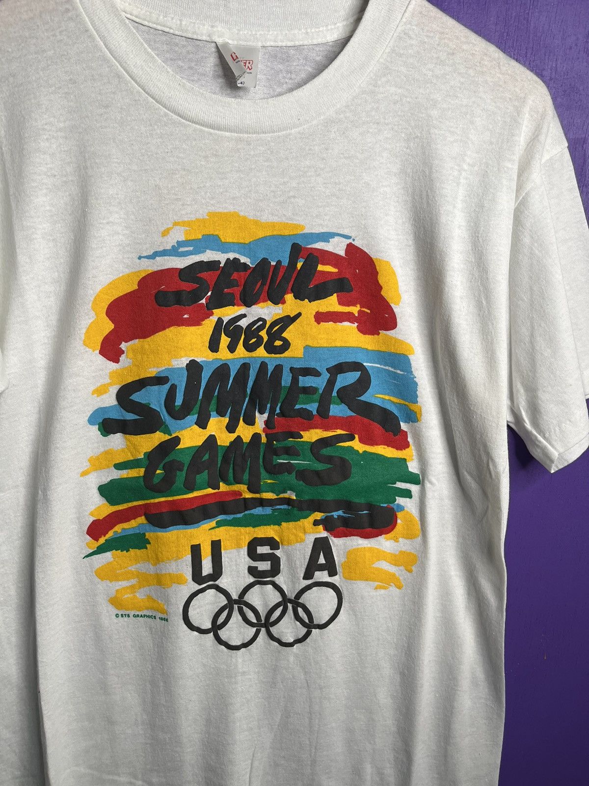 USA Olympics × Vintage Vintage 1988 Seoul summer Olympic Games t-shirt Size US M / EU 48-50 / 2 - 3 Thumbnail