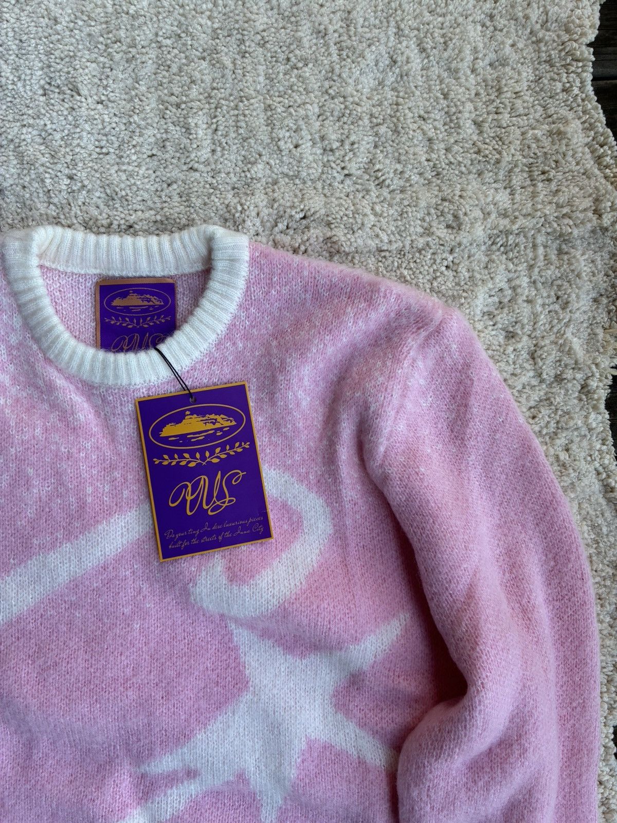 Corteiz Corteiz Patrol Knit Sweater 💗 – Pink/White – Size S Size US S / EU 44-46 / 1 - 2 Thumbnail