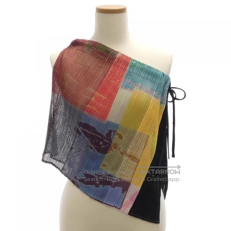 Issey Miyake Issey Miyake Color Block Shawl Coat Size S / US 4 / IT 40 - 1 Thumbnail