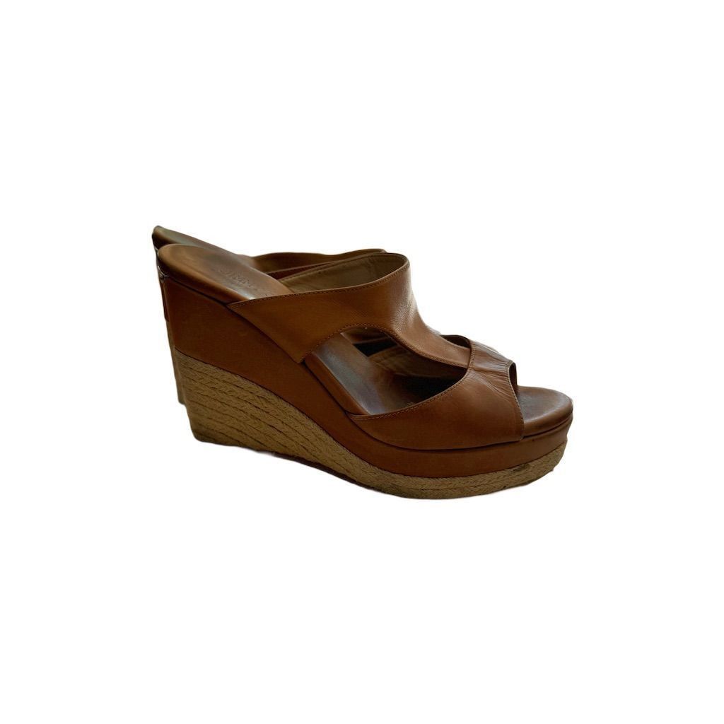Jimmy Choo Jimmy Choo Women's Espadrille Wedge Sandals Brown Size 7.5 Size US 7.5 / IT 37.5 - 2 Thumbnail