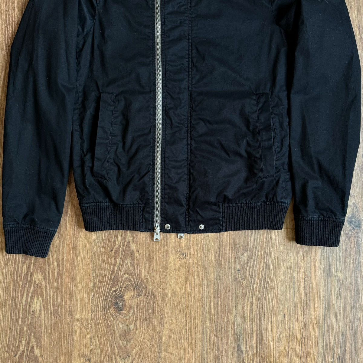 Allsaints All Saints Marlowe Bomber Jacket Double Zip Cotton Black Size US S / EU 44-46 / 1 - 4 Thumbnail