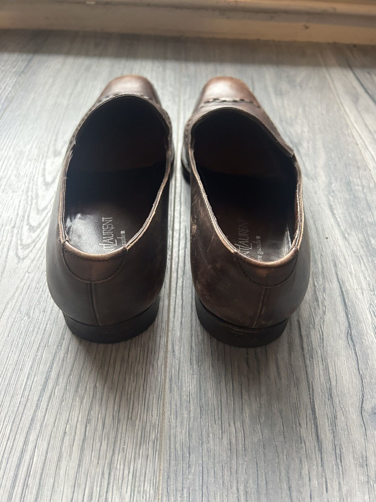 Yves Saint Laurent Brown Leather Slip-On Loafers Size US 9 / EU 42 - 7 Thumbnail