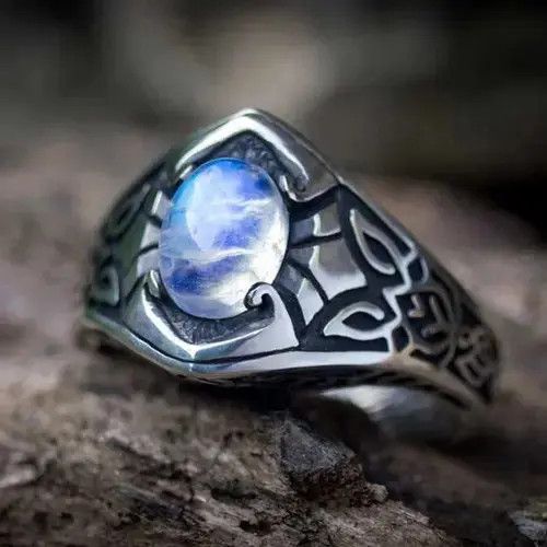 Vintage Imitation Moonstone Ring Size ONE SIZE - 3 Thumbnail
