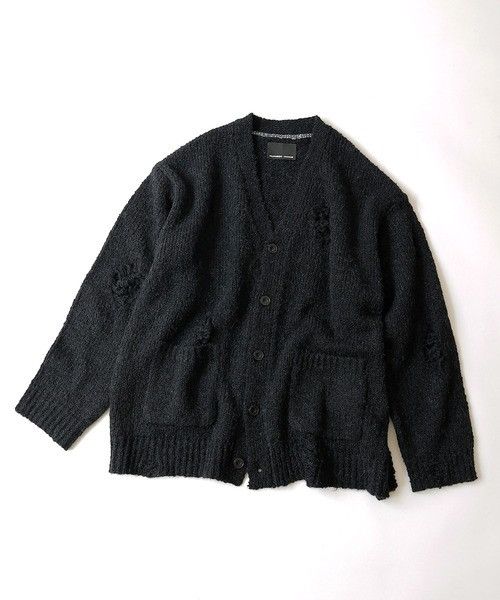 Number (N)ine Number nine WOOL ALPACA RIPPED KNIT CARDIGAN size 3