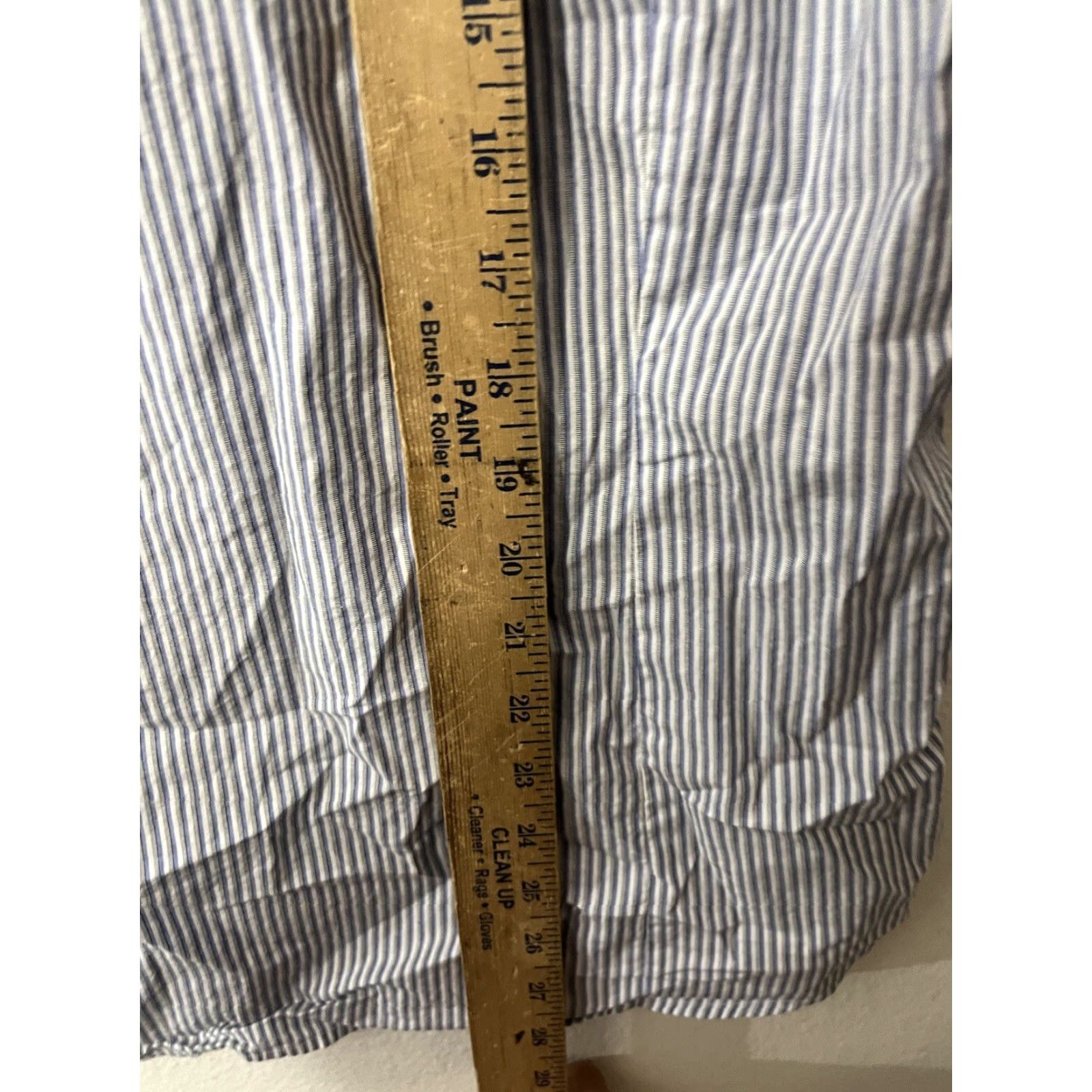 Banana Republic VINTAGE Banana Republic Men's Shirt Short Sleeve Button Up Stretch Blue Striped Collared Top M Size US M / EU 48-50 / 2 - 4 Thumbnail